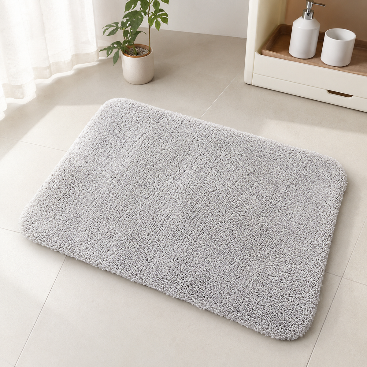 MATZEN Plush Bath Mat — 1.2 in Thick, Absorbent, Non-Slip