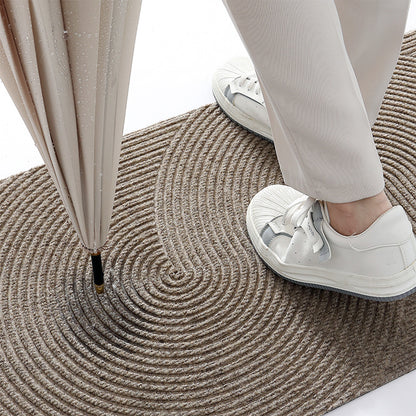 3D Textured door mat Arc Rings in use