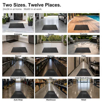 MATZEN Rubber Drainage Door Mat — Outdoor Scraper, Non-Slip