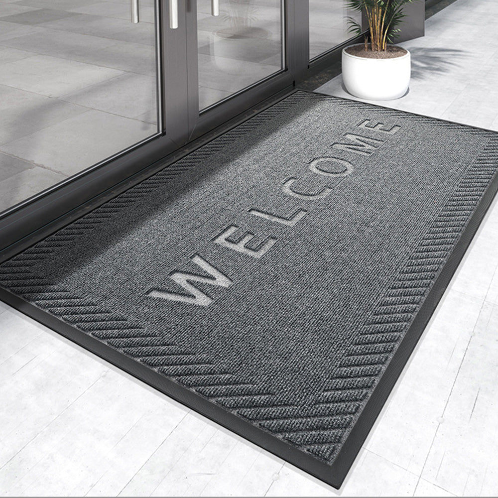 MATZEN Grid Welcome Mat — Front Door, Rubber Backed, Non-Slip