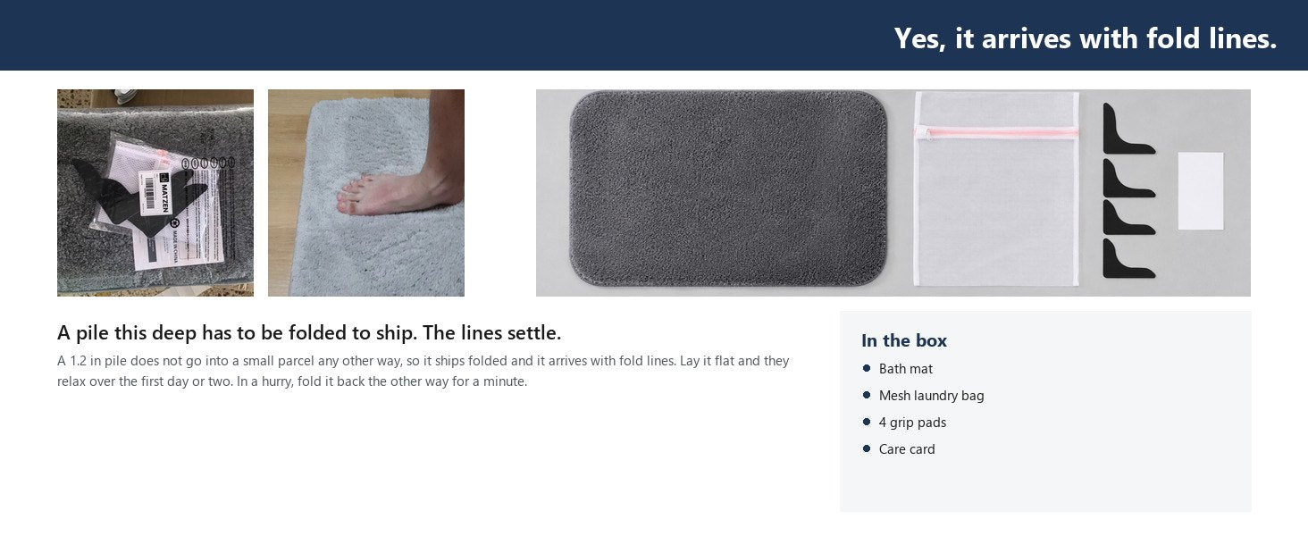 MATZEN 1.2Inch Plush Bath Mat - product detail 7