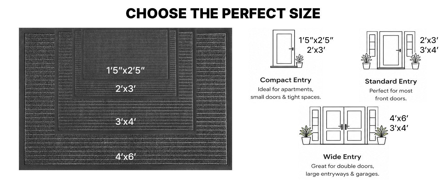 MATZEN Ribbed Front Door Mat Indoor Outdoor - product detail 8