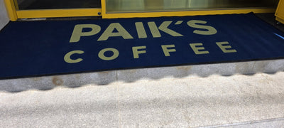 Loop 7 mm custom logo mat at a customer's entrance in Korea, customer photo